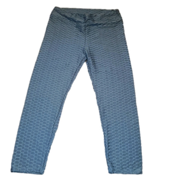 Doublju Silver Grey Textured Leggings - Workout - Dress Up - 2X - Picture 1 of 7